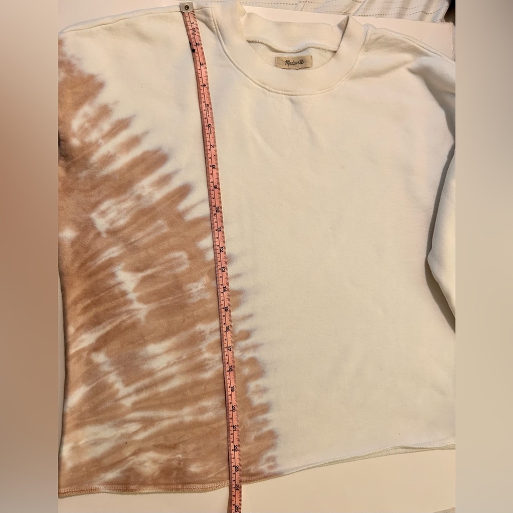 Madewell Tye-Dye Re-sourced Cotton Pleat Sleeve Earthy Sweatshirt, Size Small - Picture 15 of 15